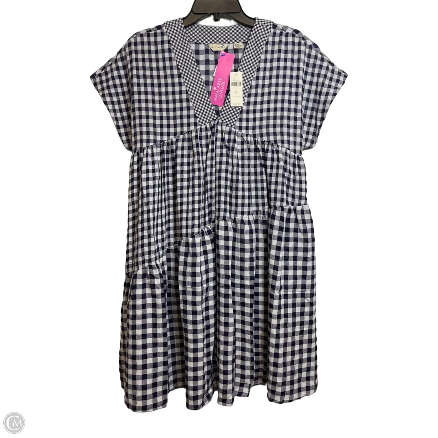 Dress Casual Short By Anthropologie In Blue & White, Size: Xs