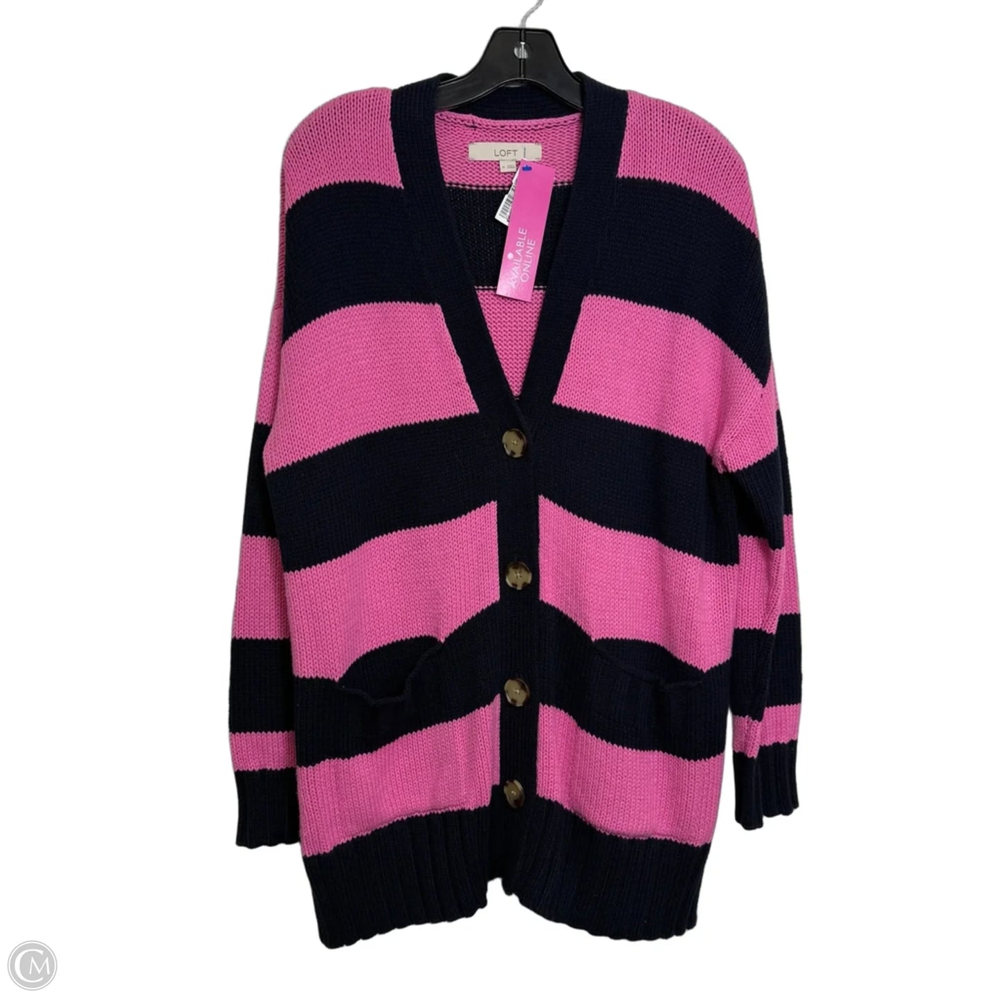 Cardigan By Loft In Blue & Pink, Size: M