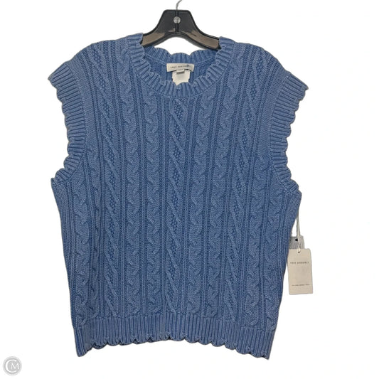 Vest Sweater By Free Assembly In Blue, Size: L