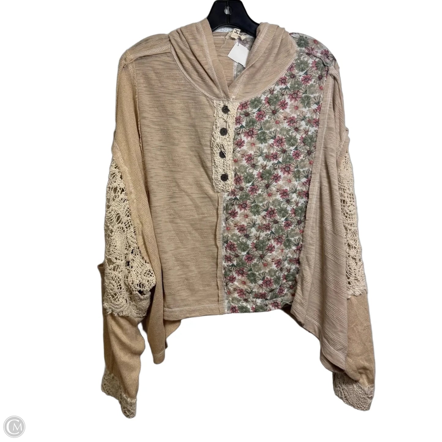 Top Long Sleeve By Pol In Tan, Size: L