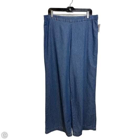 Jeans Wide Leg By Michael By Michael Kors In Blue Denim, Size: L