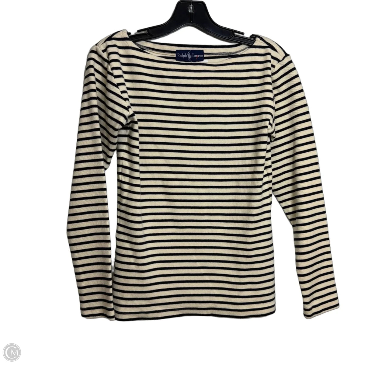 Top Long Sleeve Basic By Ralph Lauren In Striped Pattern, Size: M