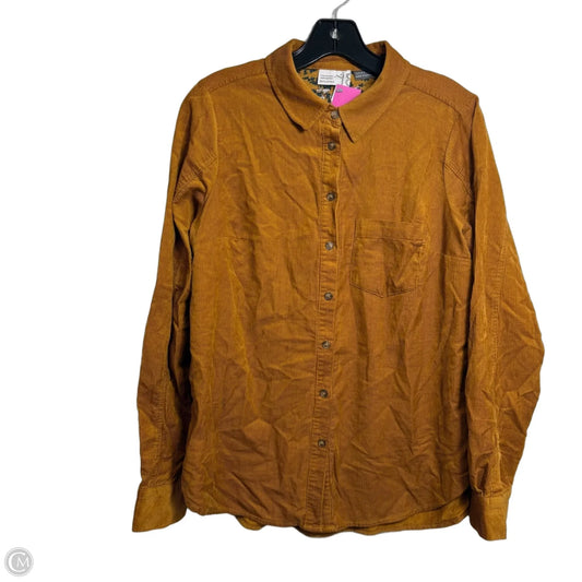 Top Long Sleeve By Anthropologie In Gold, Size: M