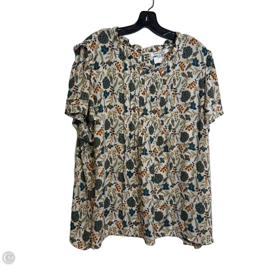 Top Short Sleeve By Rose And Olive In Floral Print, Size: 3x