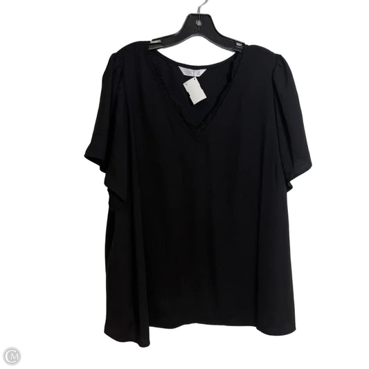Top Short Sleeve By Lc Lauren Conrad In Black, Size: 2x