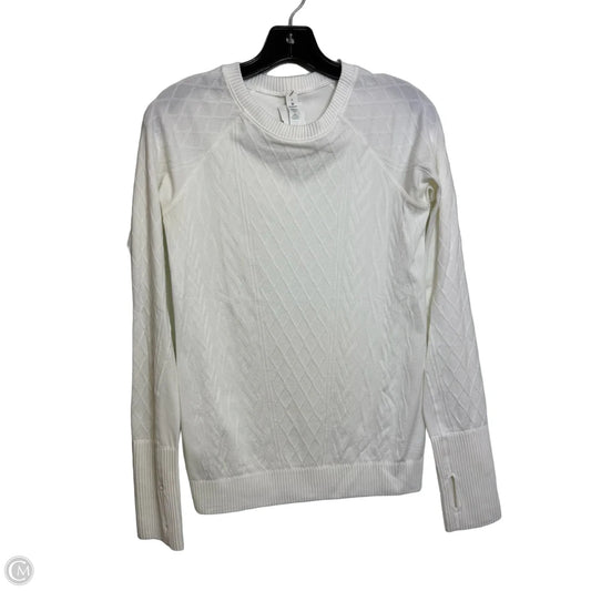 Athletic Top Long Sleeve Crewneck By Lululemon In White, Size: 6