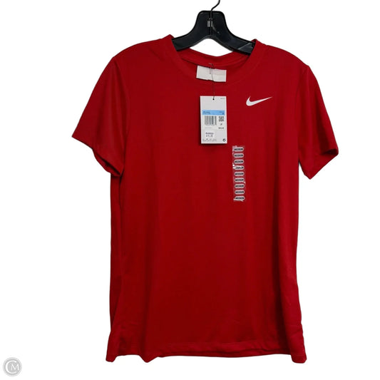 Athletic Top Short Sleeve By Nike In Red, Size: M