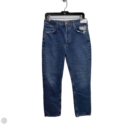 Jeans Straight By Agolde In Blue Denim, Size: 8
