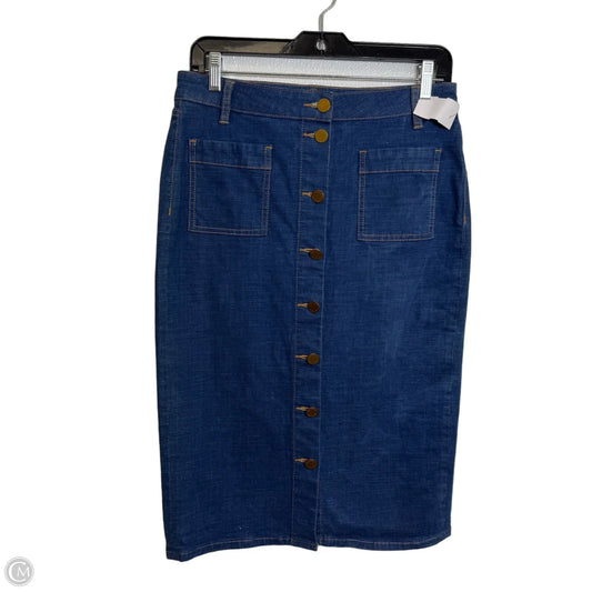 Jean Skirt Designer By Tory Burch In Blue Denim, Size: 6
