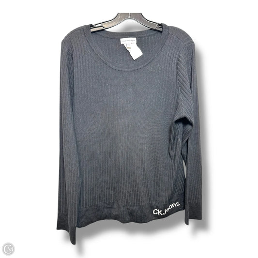 Top Long Sleeve By Calvin Klein In Black, Size: Xl