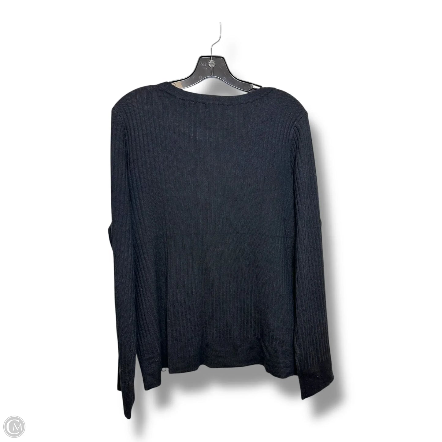 Top Long Sleeve By Calvin Klein In Black, Size: Xl