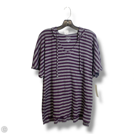 Top Short Sleeve By Sonoma In Striped Pattern, Size: L