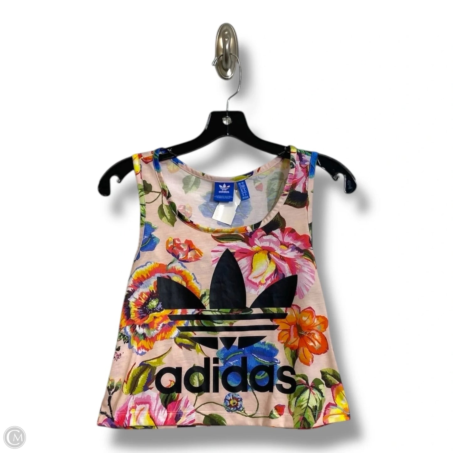 Athletic Tank Top By Adidas In Floral Print, Size: S