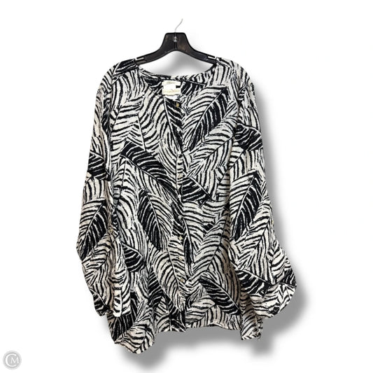 Top 3/4 Sleeve By Cynthia Rowley In Black & White, Size: Xl