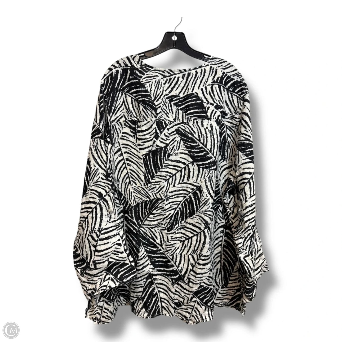 Top 3/4 Sleeve By Cynthia Rowley In Black & White, Size: Xl