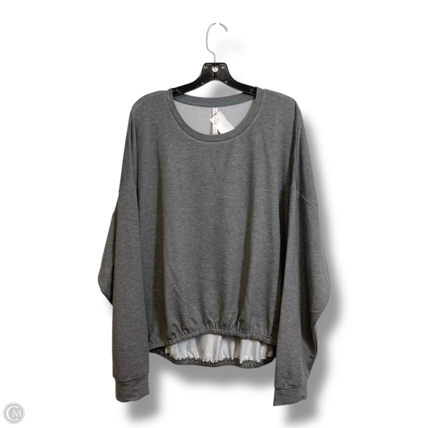 Athletic Top Long Sleeve Crewneck By Fabletics In Grey, Size: Xxl