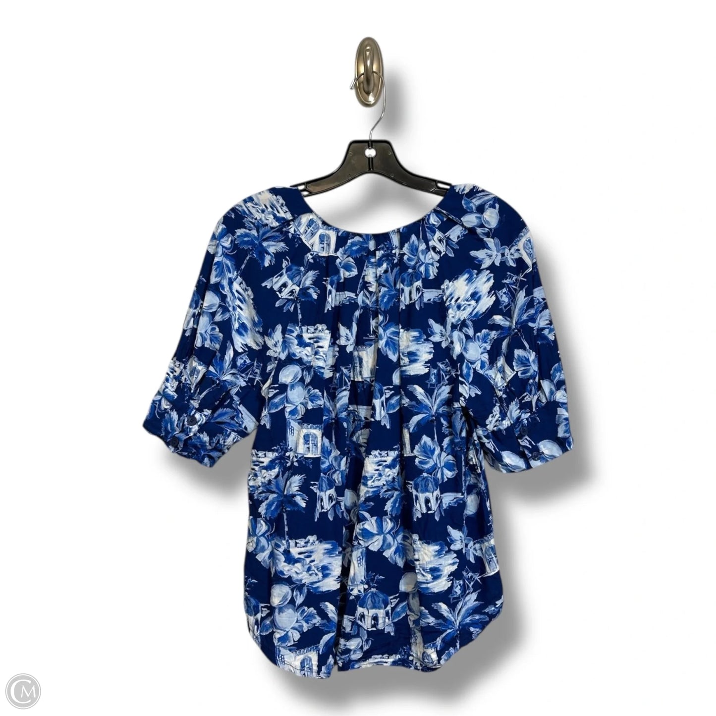 Top Short Sleeve By Loft In Tropical Print, Size: M