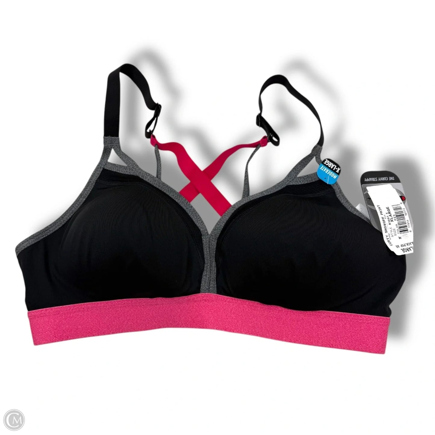 Athletic Bra By Champion In Black & Pink, Size: Xl