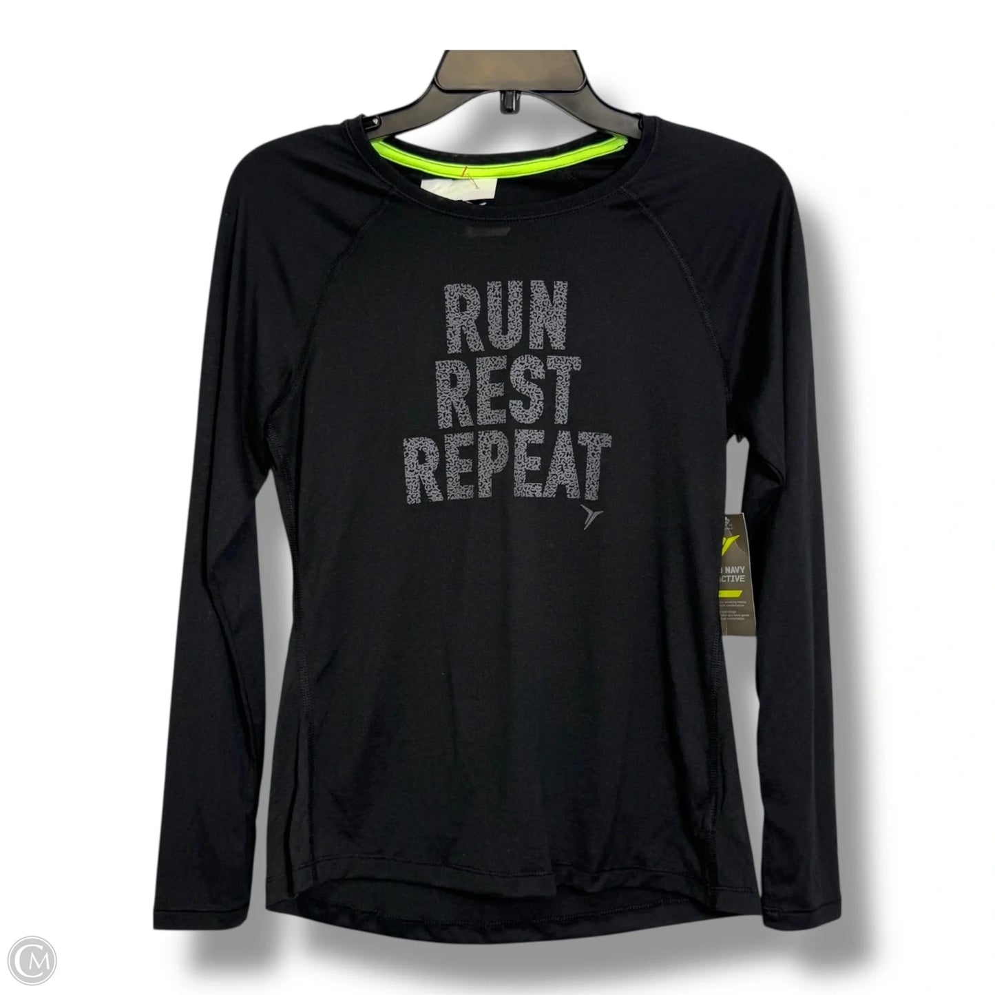 Athletic Top Long Sleeve Crewneck By Old Navy In Black, Size: S