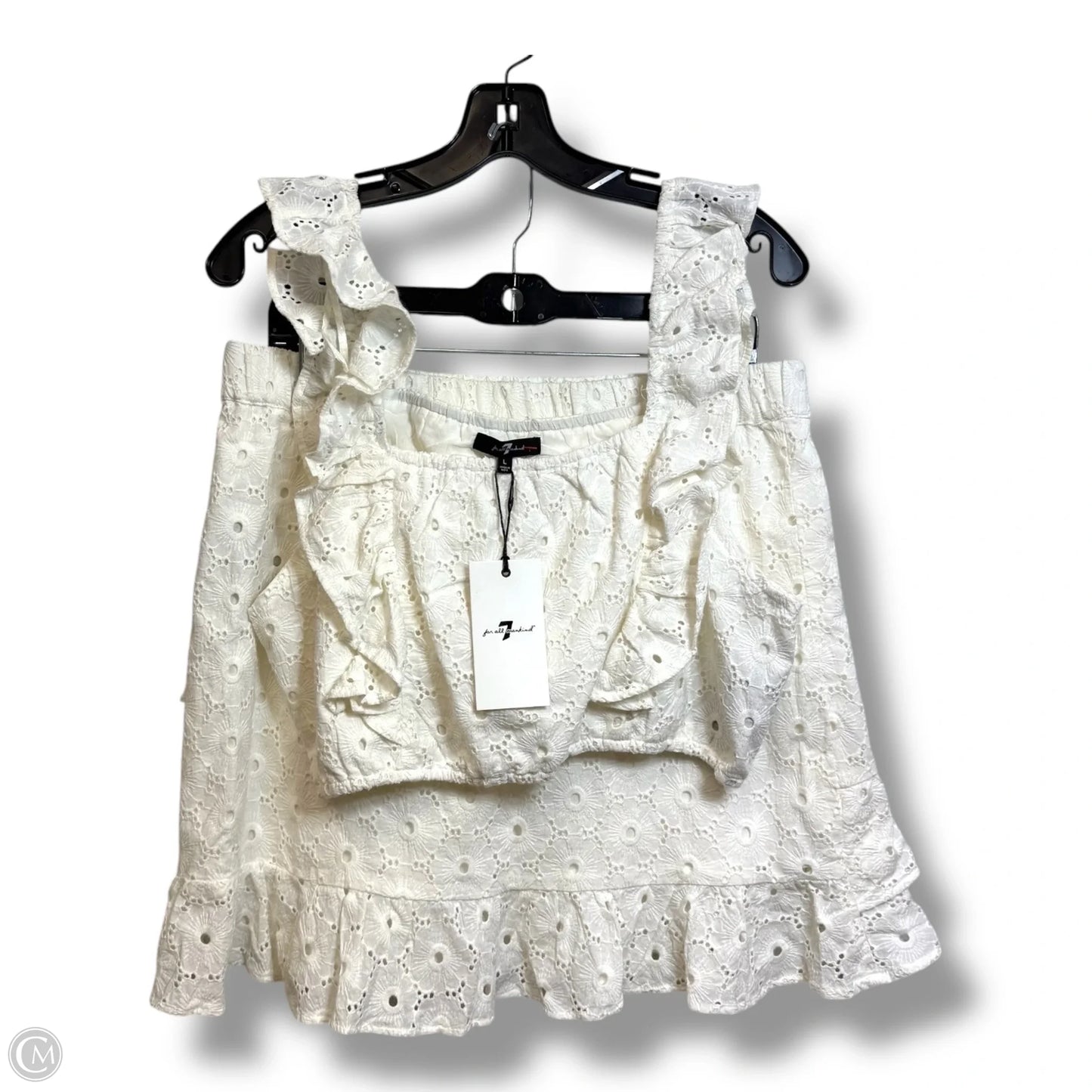 Skirt Set 2pc By 7 For All Mankind In White, Size: L