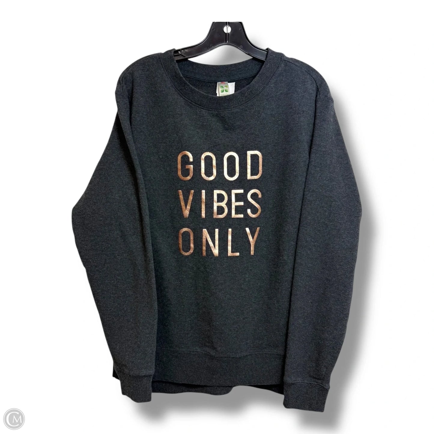 Sweatshirt Crewneck By Green Tea In Grey, Size: S