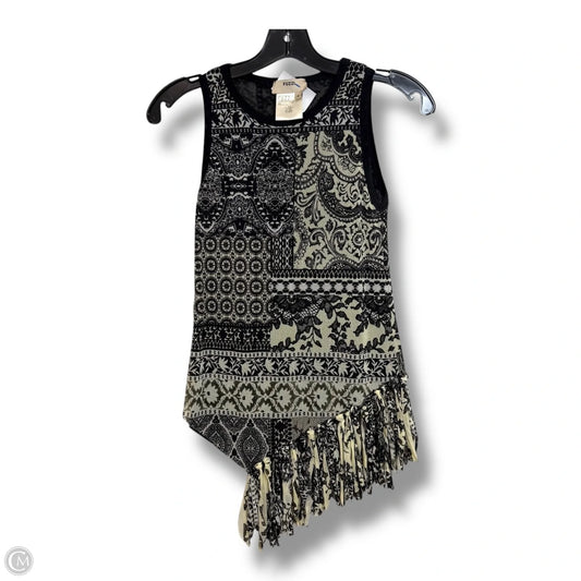 Top Sleeveless By FUZZI In Black & Gold, Size: S YK2