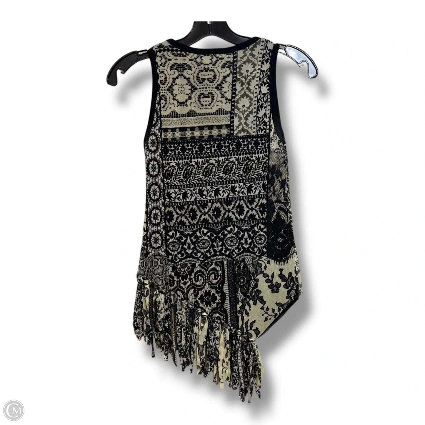 Top Sleeveless By FUZZI In Black & Gold, Size: S YK2
