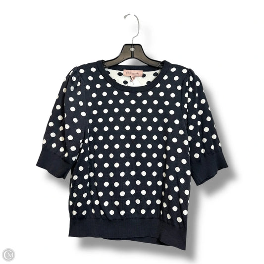 Top Short Sleeve By Philosophy In Polkadot Pattern, Size: M