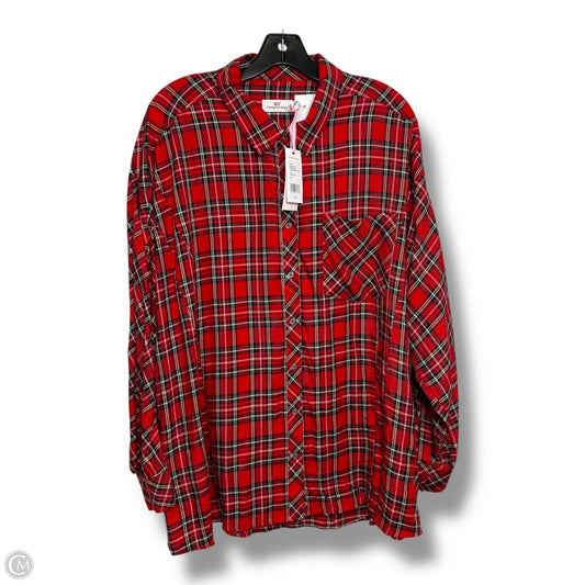 Top Long Sleeve By Vineyard Vines In Plaid Pattern, Size: 18