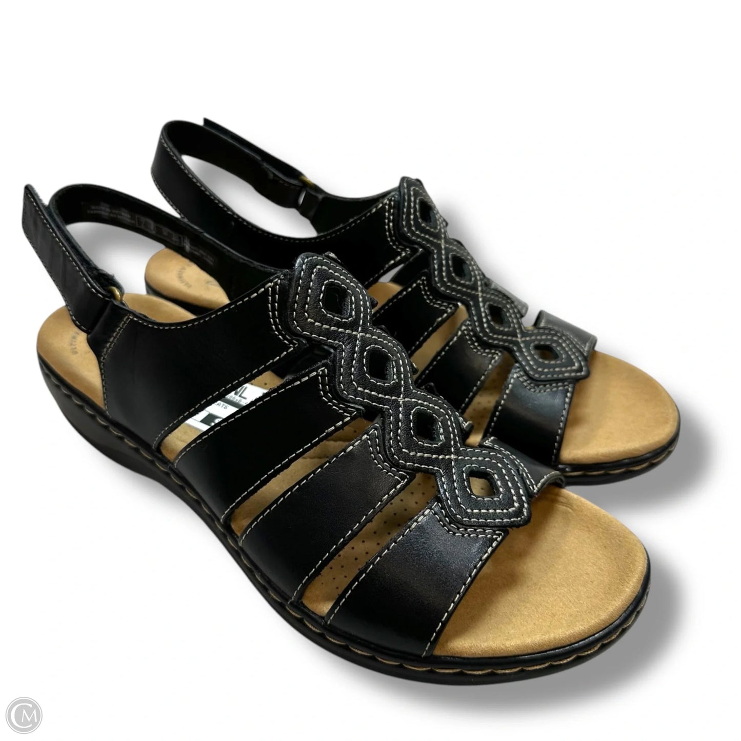 Sandals Flats By Clarks In Black, Size: 9.5