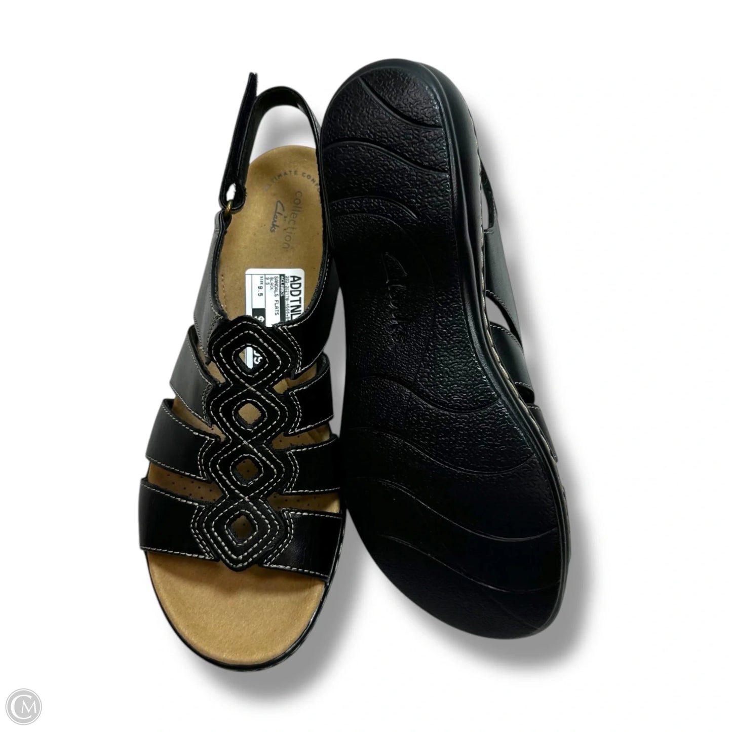 Sandals Flats By Clarks In Black, Size: 9.5