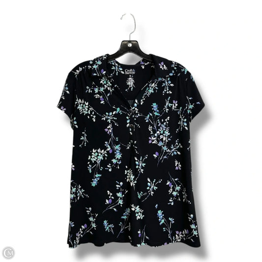 Top Short Sleeve By Croft And Barrow In Floral Print, Size: Lp