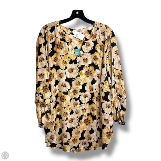 Top Long Sleeve By Maurices In Floral Print, Size: 3x