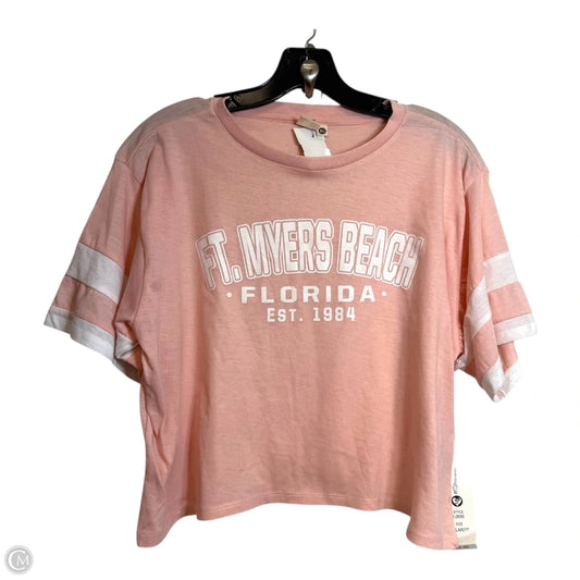 Top Short Sleeve By Clothes Mentor In Pink, Size: Xl