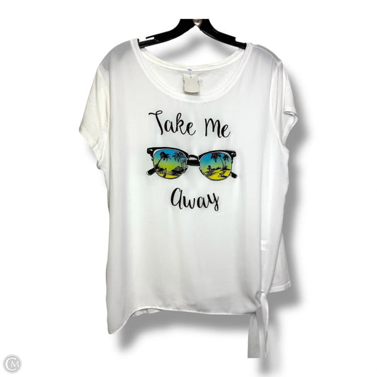 Top Short Sleeve By Soho Design Group In White, Size: L