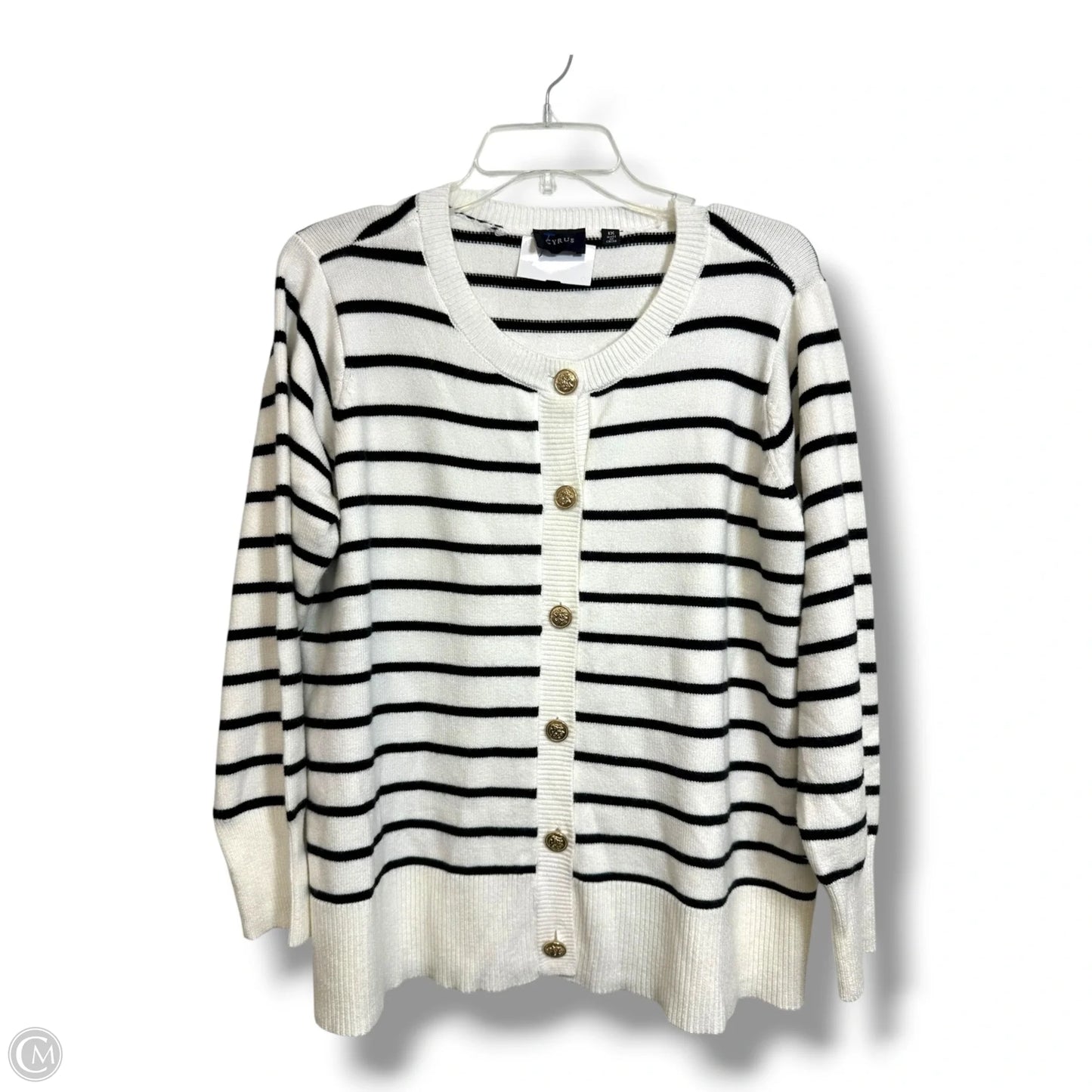 Cardigan By Cyrus Knits In Striped Pattern, Size: 1x