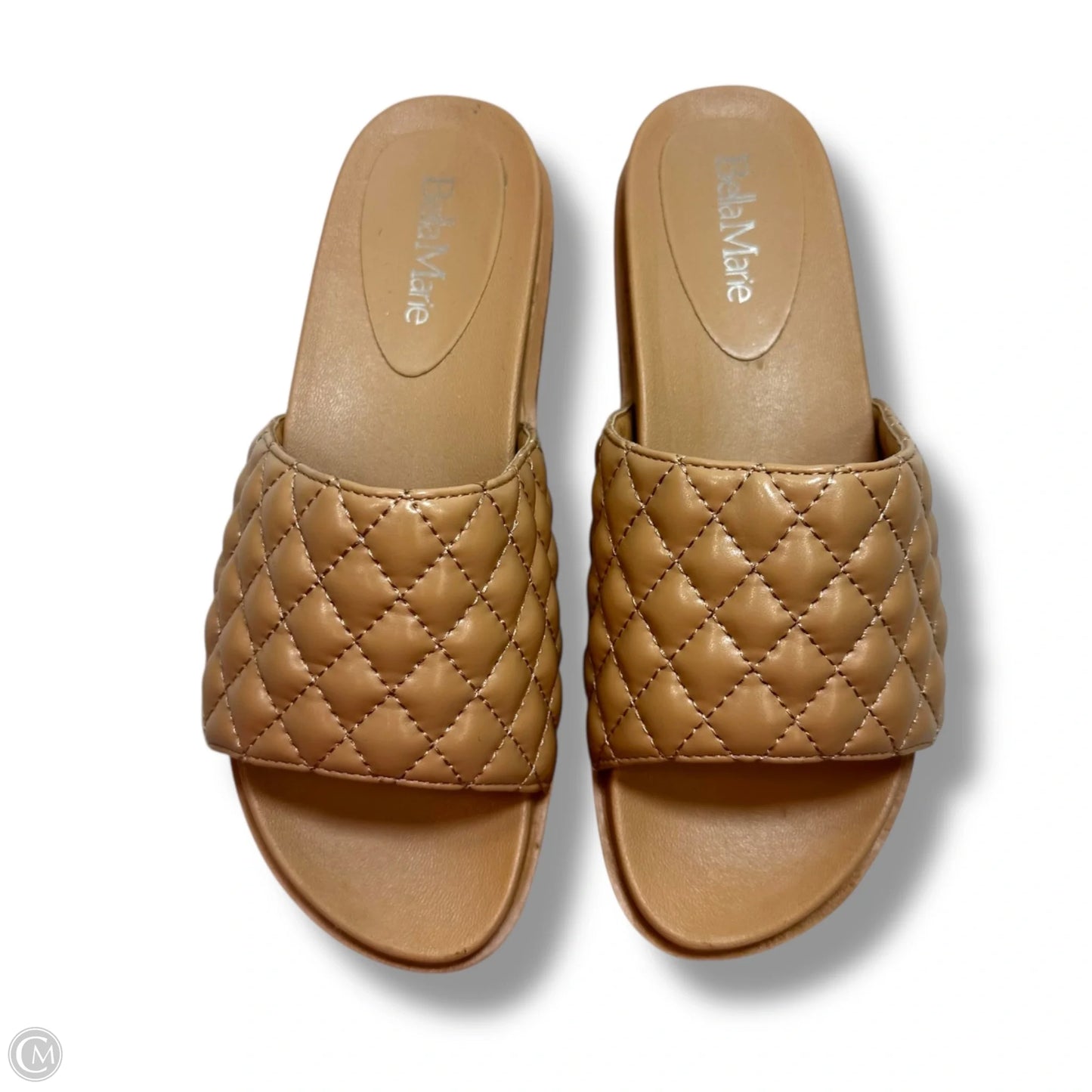 Sandals Heels Block By Bella Marie In Tan, Size: 8.5