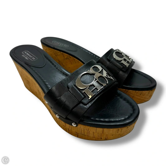 Sandals Designer By Coach In Black, Size: 9