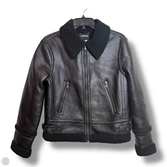 Coat Other By Express In Black, Size: S