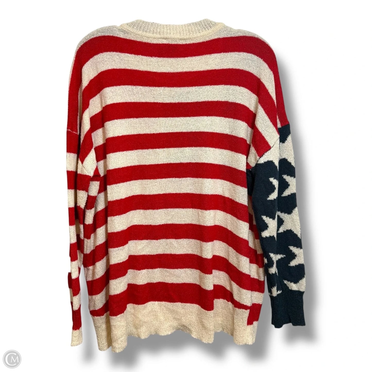 Sweater By Mumu In Blue & Red & White, Size: Xs