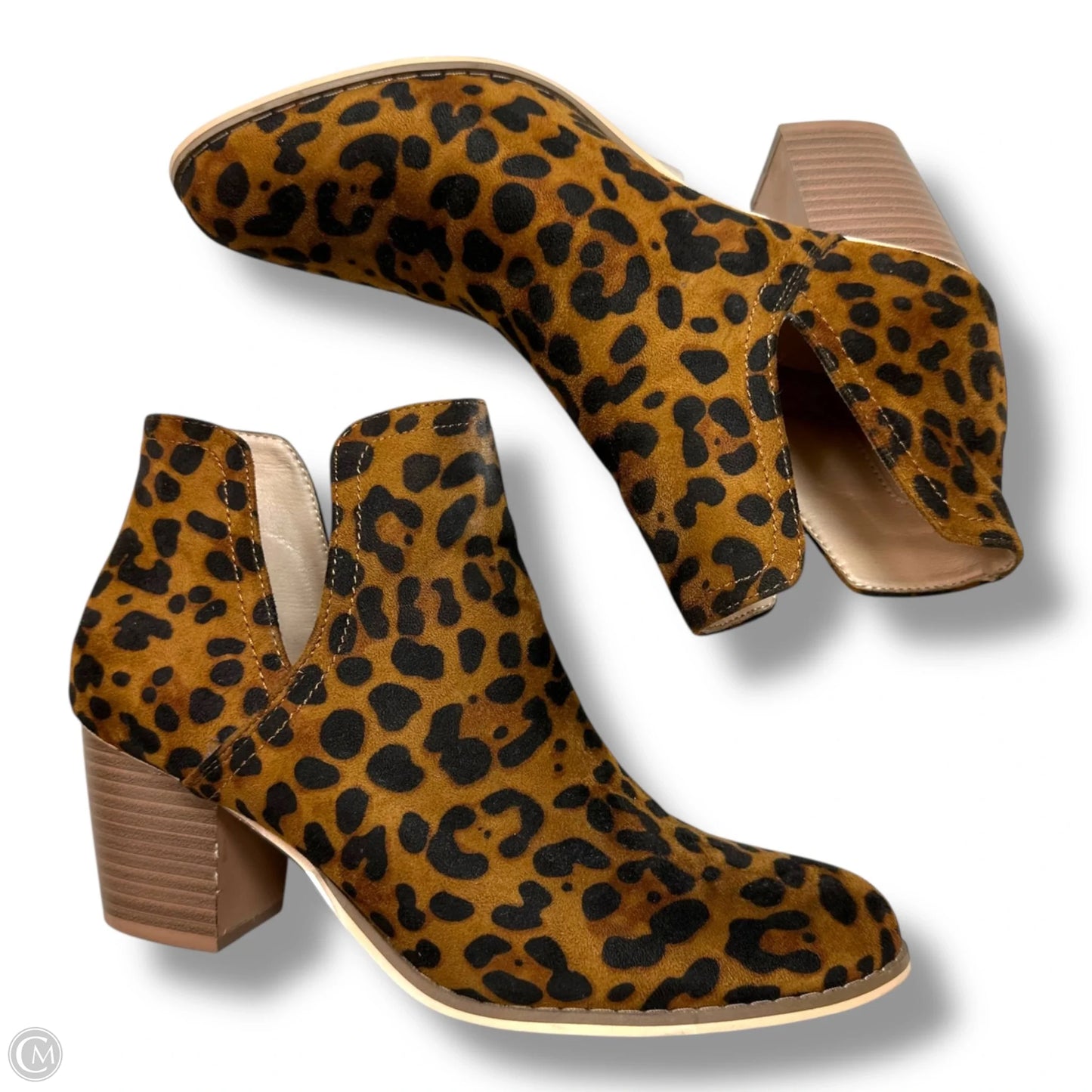 Boots Ankle Flats By Clothes Mentor In Animal Print, Size: 10