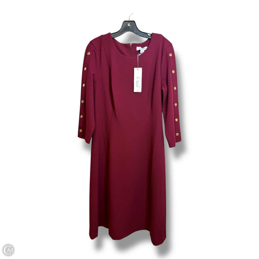 Dress Casual Midi By Liz Claiborne In Maroon, Size: 12