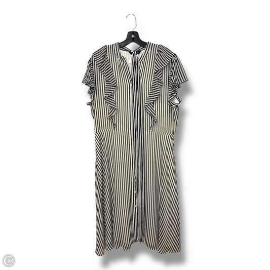 Dress Casual Midi By Lauren By Ralph Lauren In Striped Pattern, Size: 16