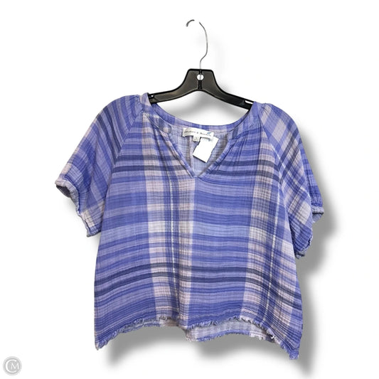 Top Short Sleeve By Chelsea And Theodore In Checkered Pattern, Size: S
