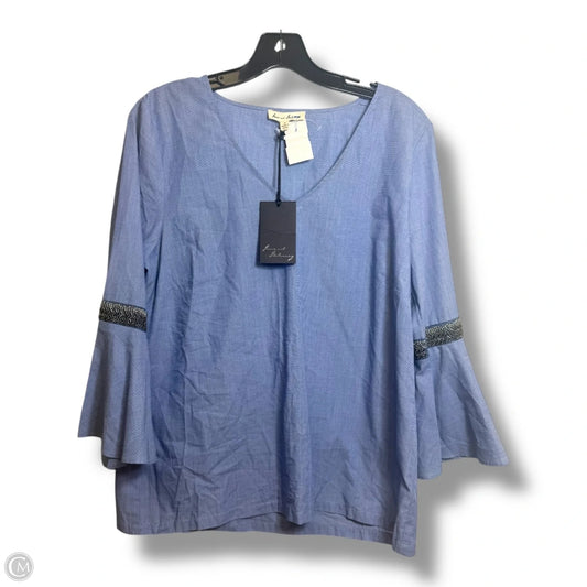 Top 3/4 Sleeve By Jane And Delancey In Blue, Size: M