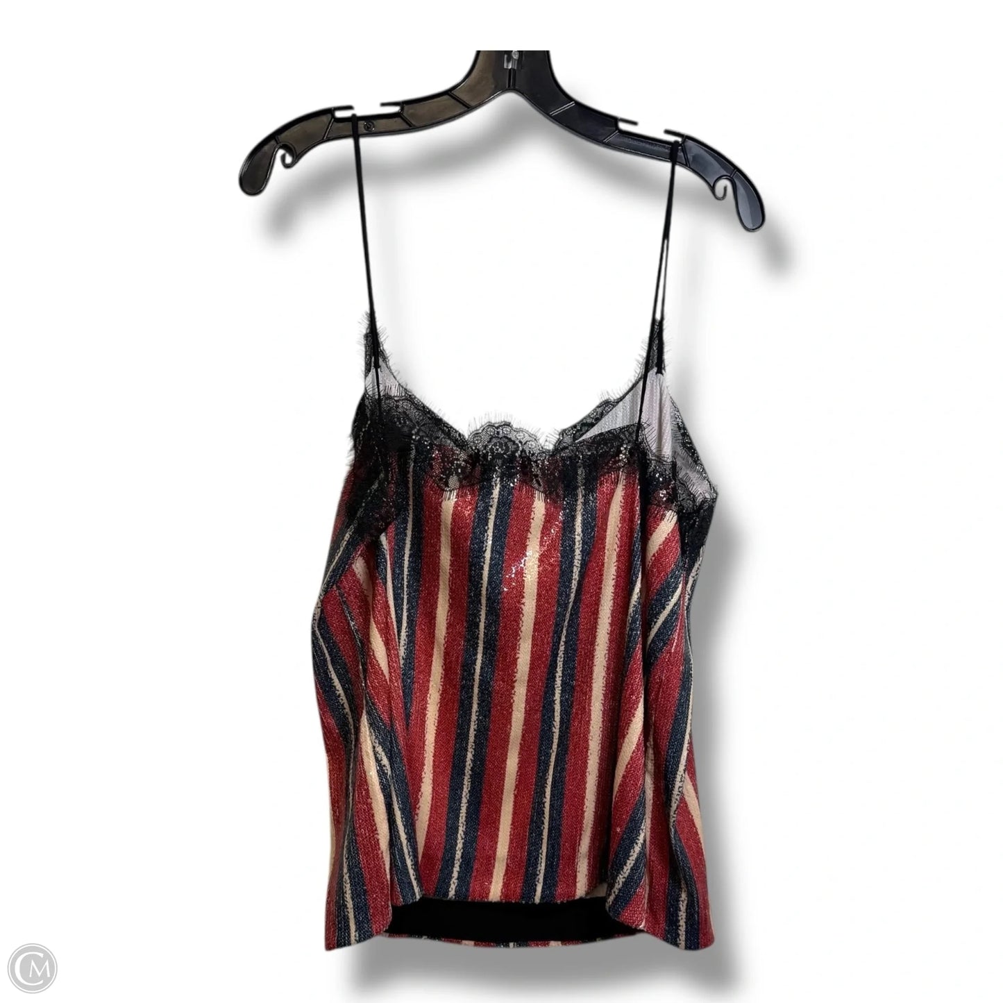 Tank Top By Zara Basic In Blue & Red & White, Size: Xl