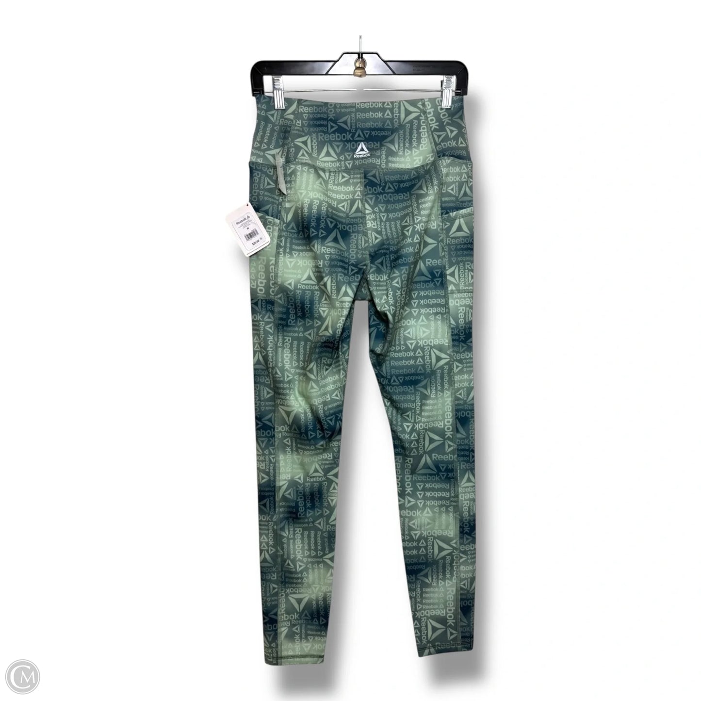 Athletic Leggings By Reebok In Green, Size: M