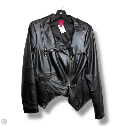 Jacket Leather By Clothes Mentor In Black, Size: 10