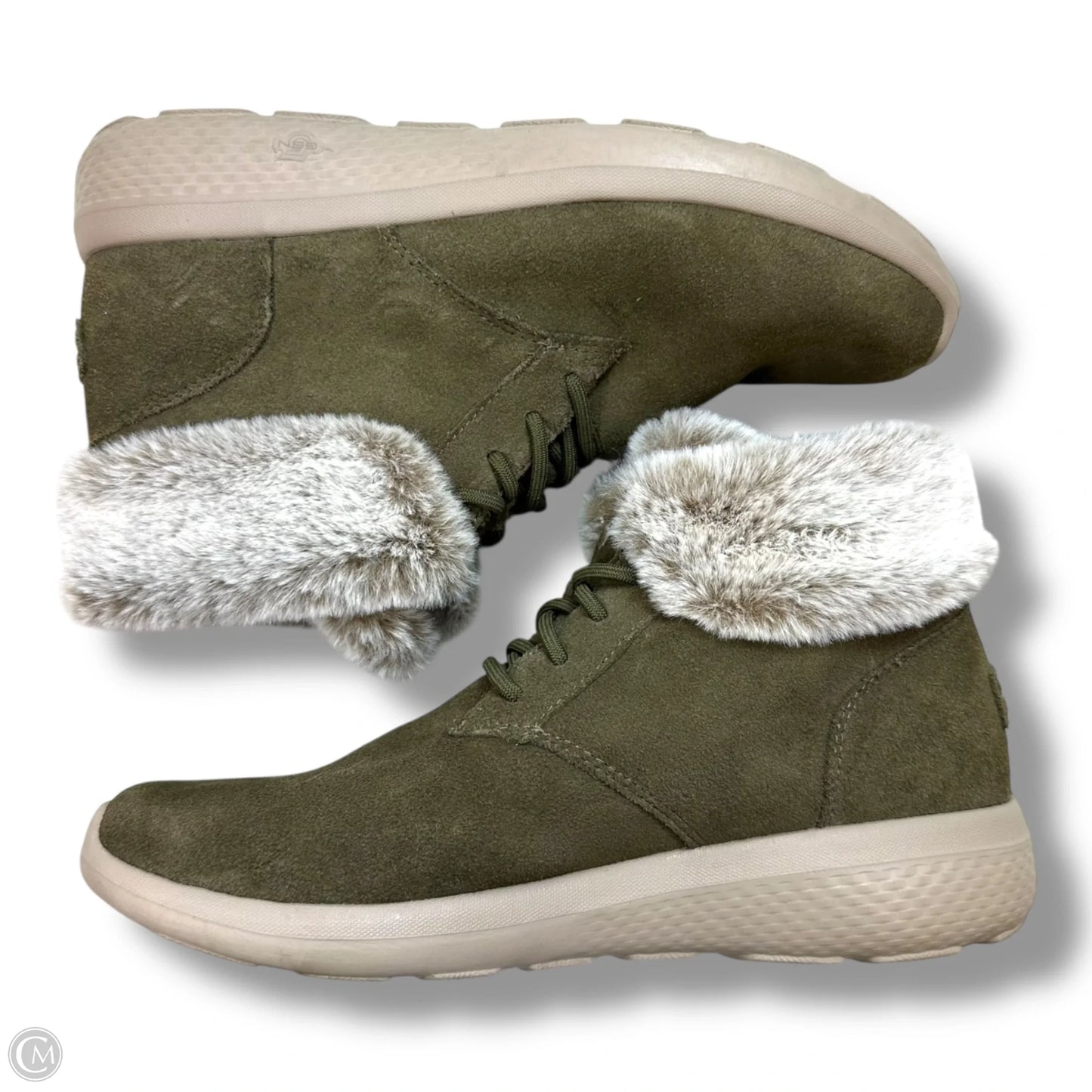 Boots Ankle Flats By Skechers In Green, Size: 9.5