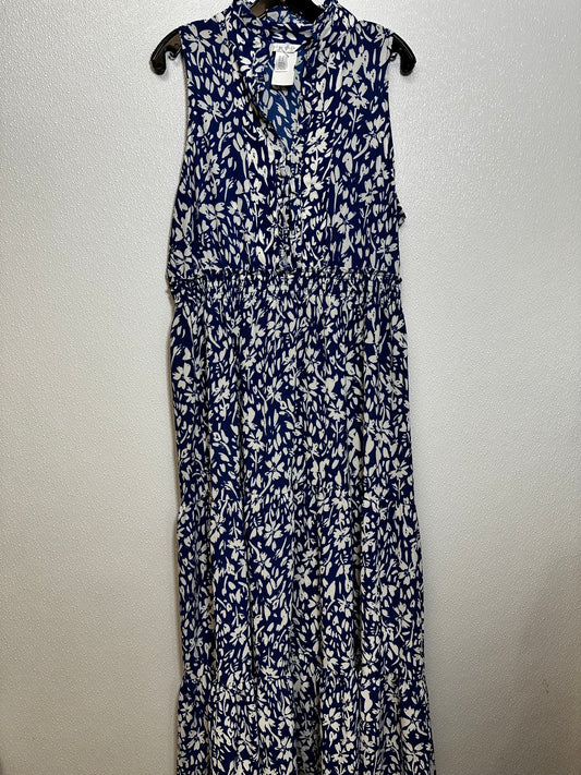 Dress Casual Maxi By London Times In Blue White, Size: 12